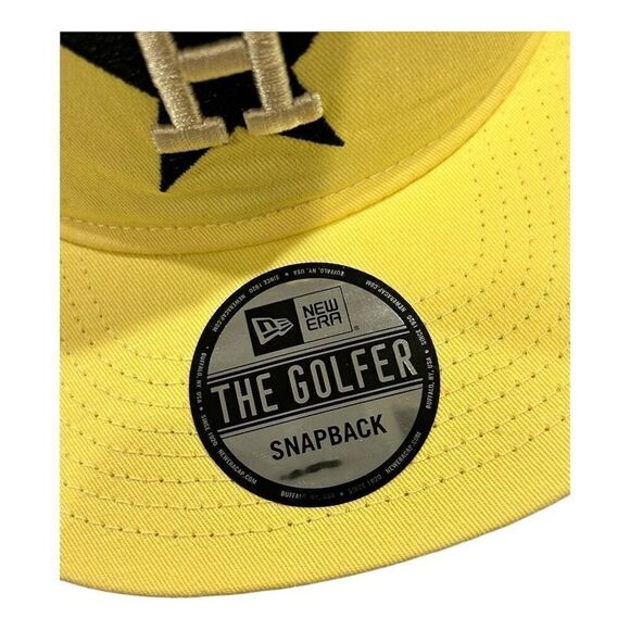 Houston Astros New Era The Golfer Yellow Snapback Hat Unisex Adjustable Fit - Picture 9 of 9